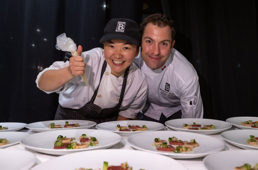 Dominic Fortin and a fellow team member at the Bearfoot Bistro.