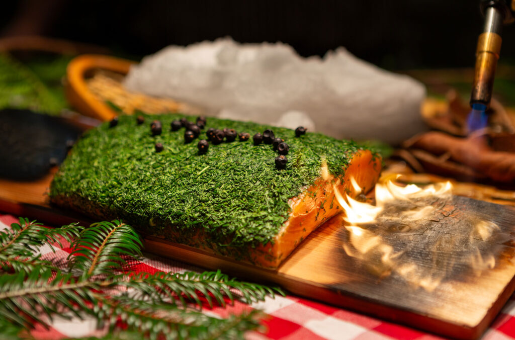 The Bearfoot's salmon gravlax on the sugar shack menu.