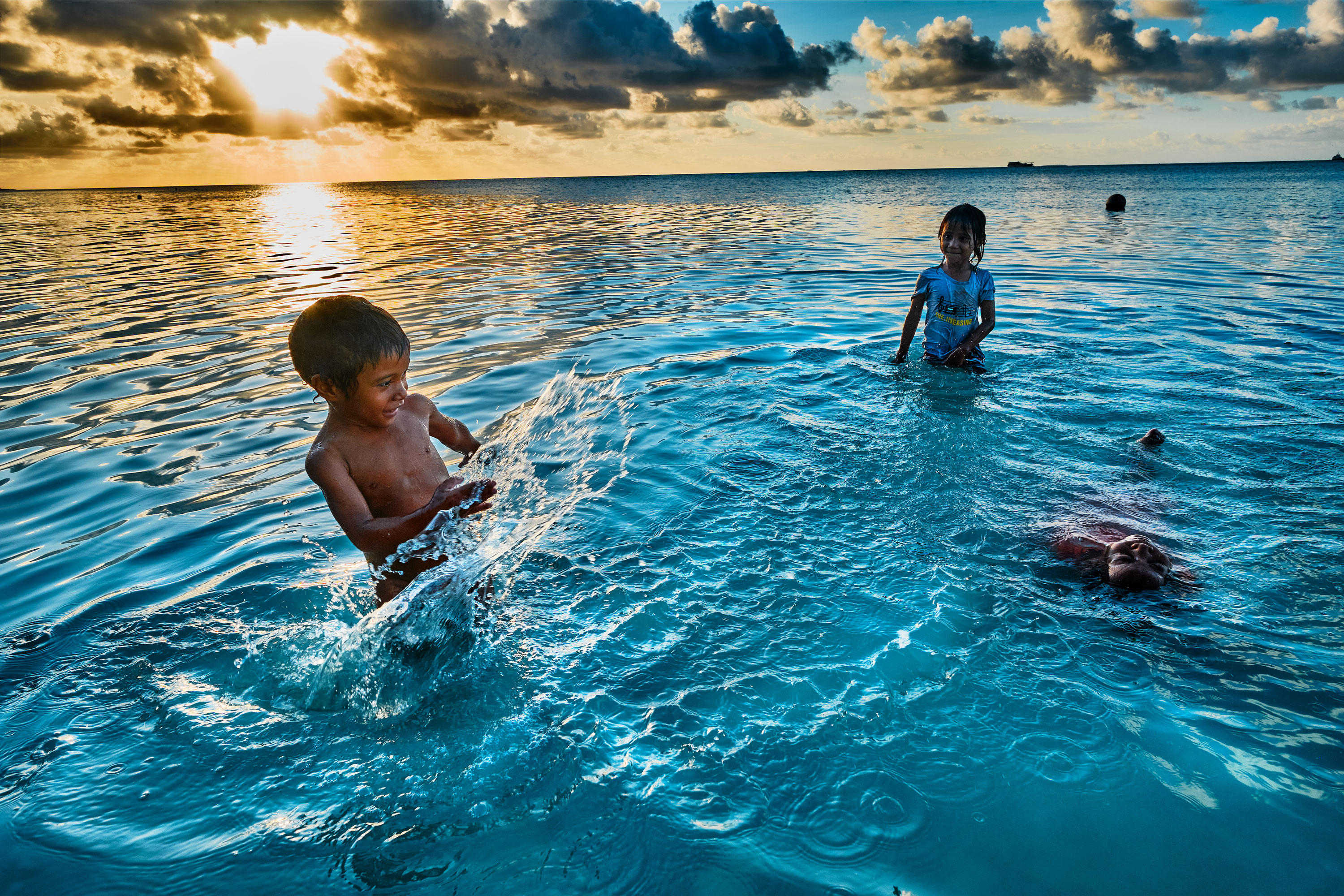 Children playing in water