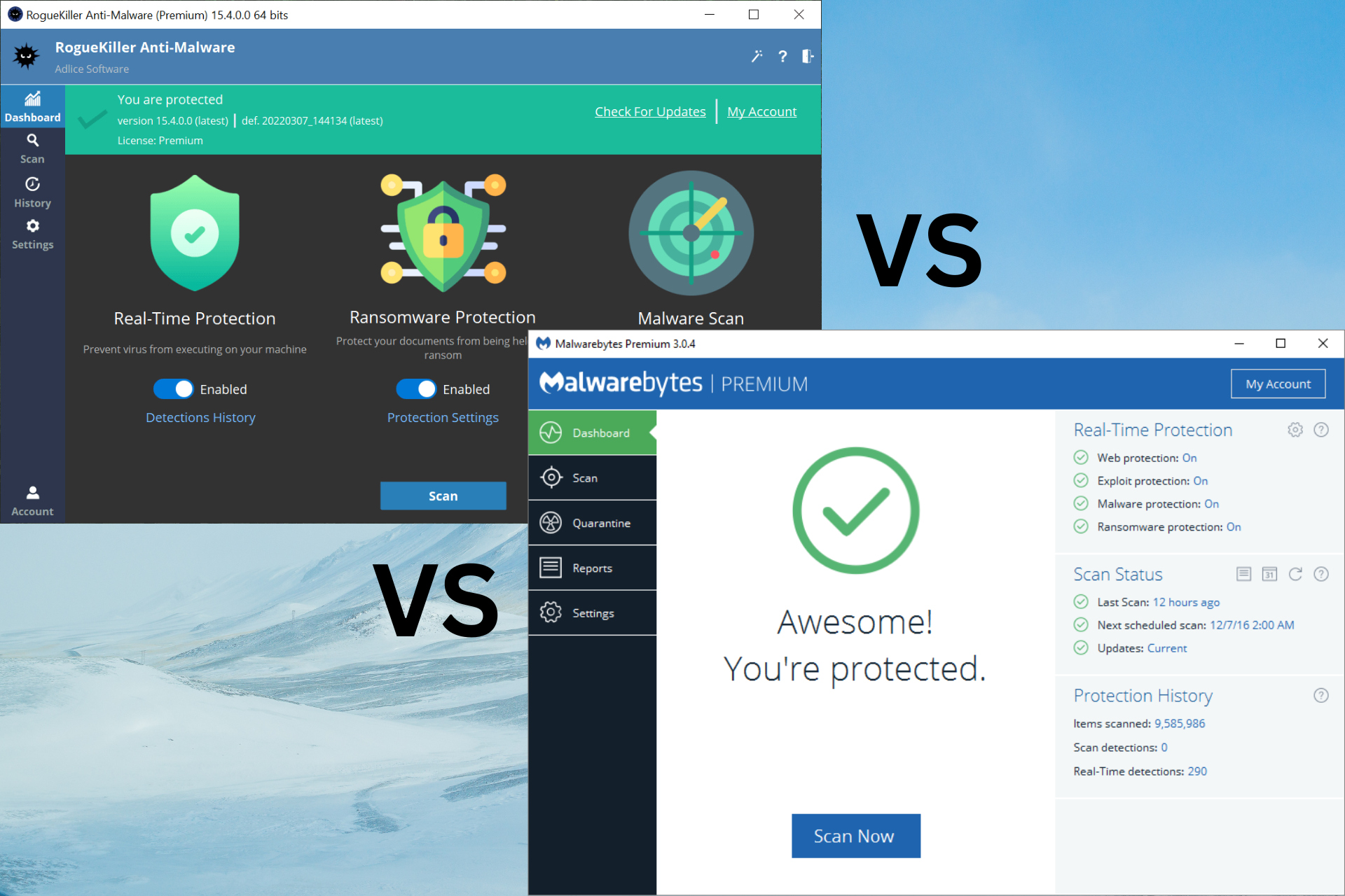 RogueKiller vs Malwarebytes comparison