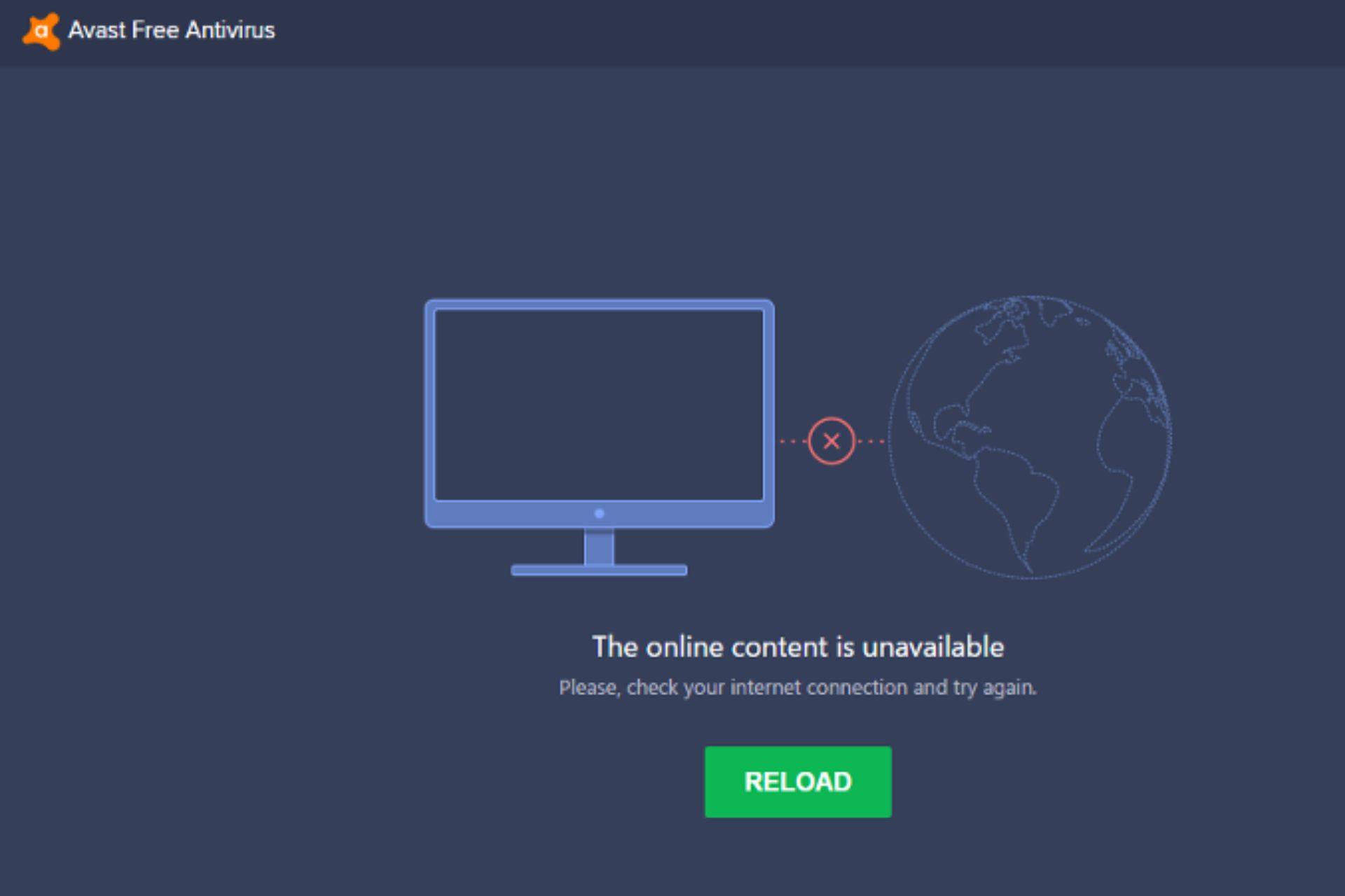 avast online content is unavailable