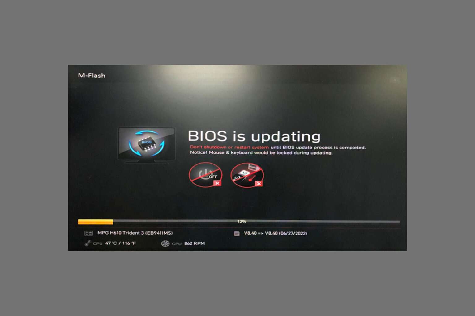 How to fix msi dragon center bios update black screen