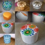 Wonderful DIY Easy Ottoman from Plastic Bottles