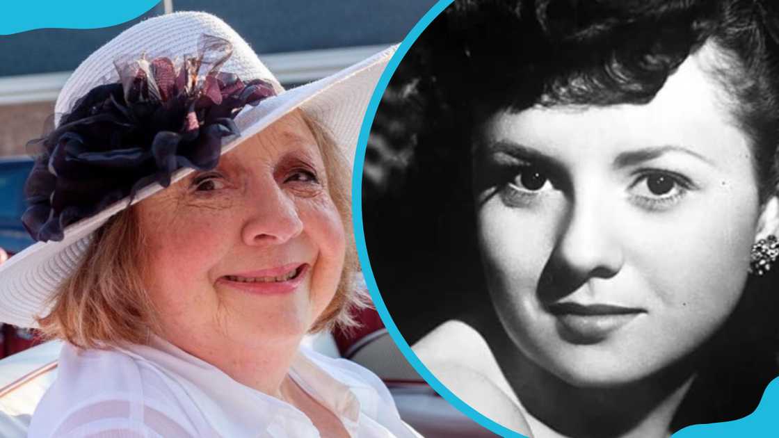 Betty Lynn during in a white hat (L) and during her earlier days