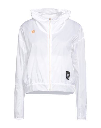 Asics Woman Jacket White Size Xl Nylon