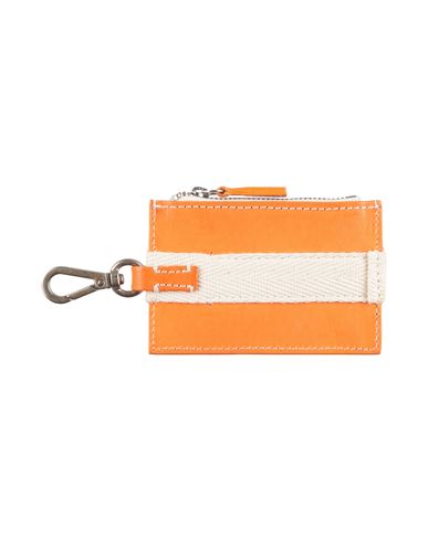 Jacquemus Man Coin Purse Orange Size - Leather, Textile Fibers