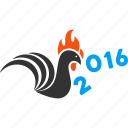 2016 year, banish, bird, chicken, cock, kick, rooster