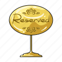 gold, plate, reserve, restaurant, service, table