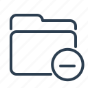 close, delete, documents, files, folder, minus, remove