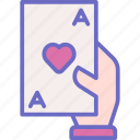 card, playing, love, hand, poker