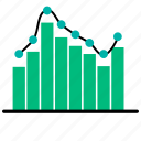 analytics, bars, chart, line, statistics