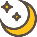 crescent, moon, night, star