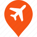 airport, aviation, location, map pointer, mark, marker, navigation