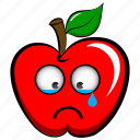 apple, cry, emoji, emoticon, sad, upset, whiner