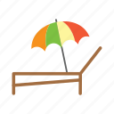 beach, nature, ocean, umbrella