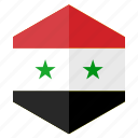 asia, country, design, flag, hexagon, syria