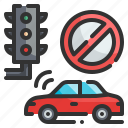 traffic, light, signaling, stop, car