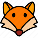 fox, face, autumn, fall, orange, animal, wild