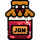 breakfast, food, jam, jar, strawberry