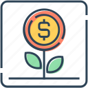 business, coin, dollar, finance, flower, growth, money