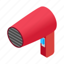 blower, dryer, electric, hairdryer, isometric, stylist, tool