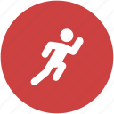 circle, exercise, fitness, orange, run, running, workout icon