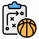 strategy, planning, tactics, clipboard, ball, basketball, sport