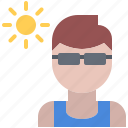 sun, man, sunglasses, summer, travel