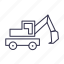 digger, excavator, truck, vehicle 