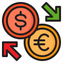 money, exchange, dollar, euro, coin