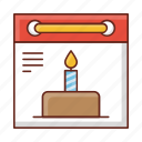 birthday, calendar, cake, celebration, date