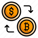 bitcoin, cash, coin, cryptocurrency, exchange, dollar