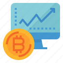 bitcoin, chart, growth, monitor, profit