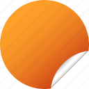 blank, circle, label, orange, round, sticker