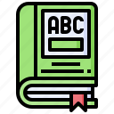 alphabet, book, dictionary, letters, abc, vocabulary