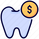 coin, dental, dollar, invoice, money, tooth