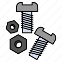 bolt, nut, screw, tools