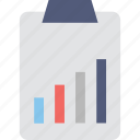 bar chart, clipboard, document, graph report, report