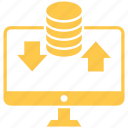 arrow, coin, computer, desktop, mac, monitor