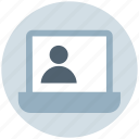 avatar, business, laptop, person, profile, user