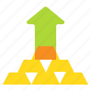 arrow, gold, growth, money