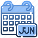 june, time, date, monthly, schedule