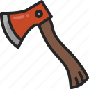 woodcutter, axe, tool, wood, equipment