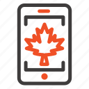 canada, cell, leaf, mobile