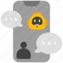 mobile, chatbot, phone, chat, bot, robot, device