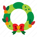 christmas, ribbon, wreath, xmas