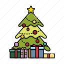 christmas, star, gift, decoration, tree