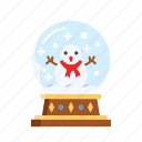 christmas, decoration, glass, globe, snowman, xmas