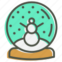 ball, christmas, crystal, gift, snow, snowman