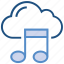 cloud, entertainment, media, music note, online multimedia, sound note, storage